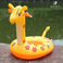 充气玩具 新款充气长颈鹿艇水上长颈鹿艇 儿童艇动物座圈图