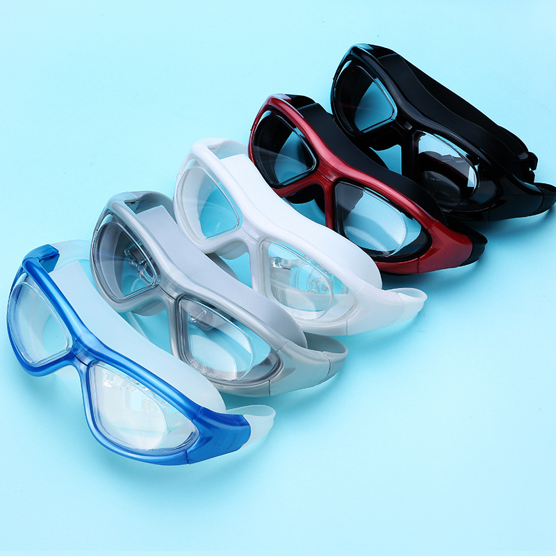 9100 Swimming Goggles Large Frame Transparent Waterproof Anti-Fog Hd Swimming Glasses For Men And Women Eye Protection Diving Goggles Swimming Equipment Specification drawing
