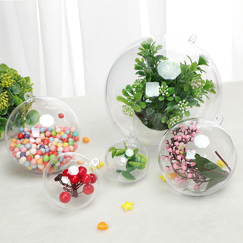 Christmas Ball High Transparent Plastic Ball Shopping Mall Festival Decoration Round Ball Hollow Transparent Ball Acrylic Christmas Ball Wholesale details Picture