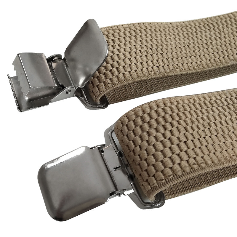 Cross-Border Source Male And Female Adult 4-Clip Strap 3.8Cm X Type Corn Grain Elastic Suspenders In Stock Item Picture