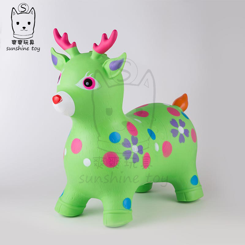 Manufacturers direct selling thickened PVC music painting inflatable jump horse increase new material children's ride toy pony thumbnail