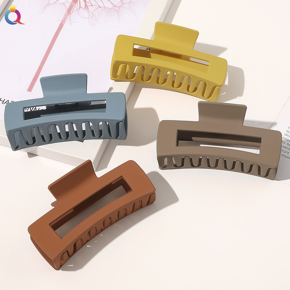 Qiyue Cross-border Amazon matte hair clips, simple large grabbers, cross hair grabbers, updo shark clips wholesale pic 51