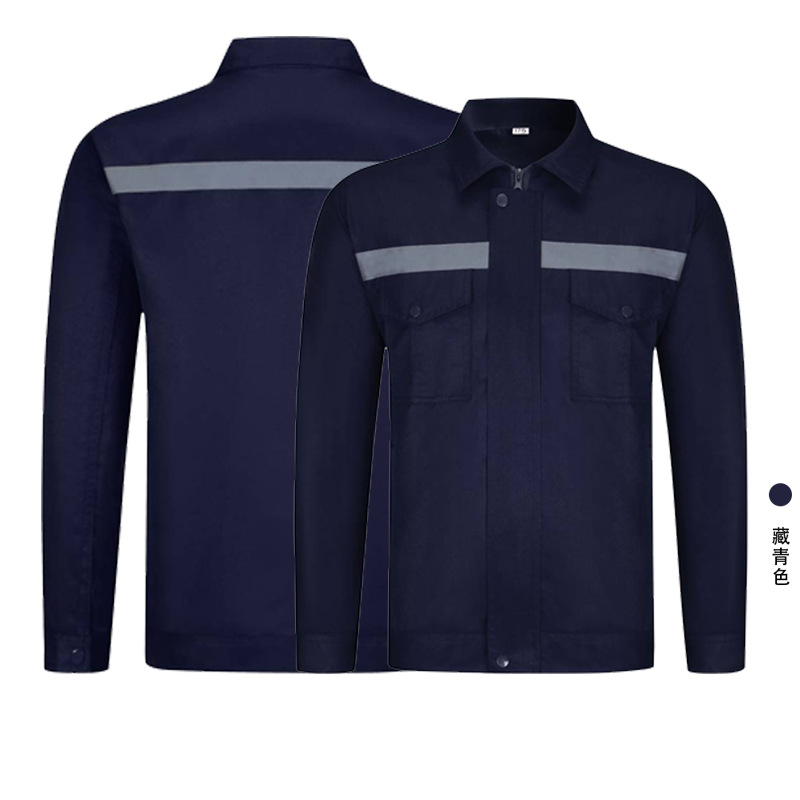 Work suit Men's reflective strip sanitation suit long sleeve tooling labor protection suit workshop worker's suit mechanic's suit embroidery details Picture