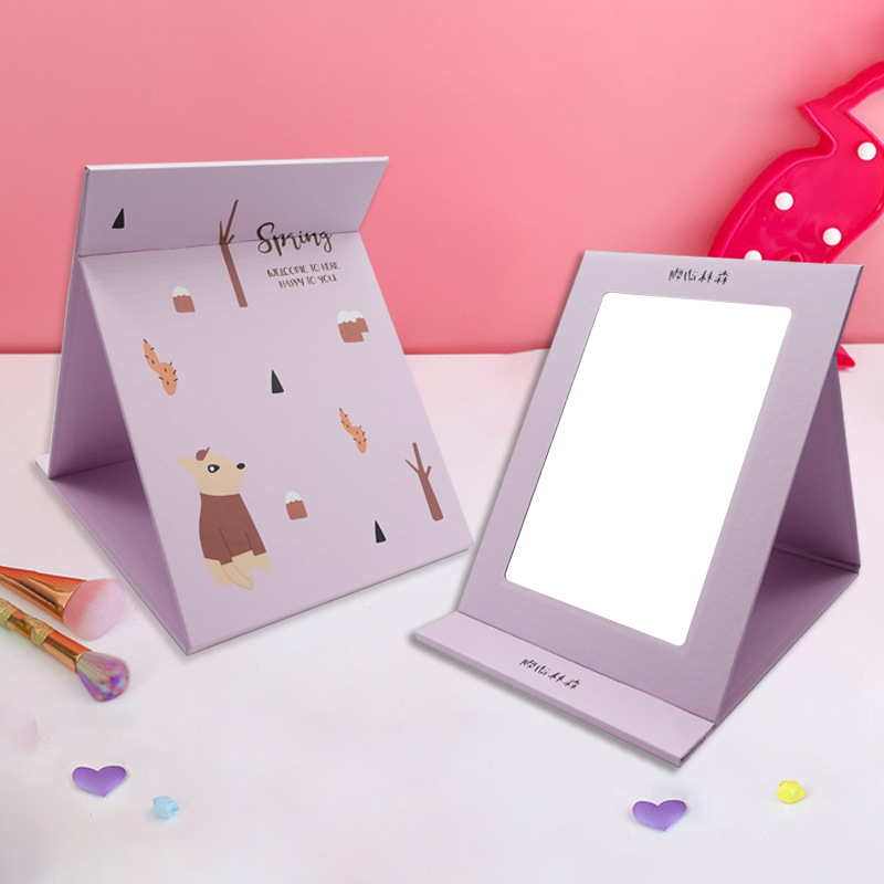 Manufacturer Custom Selia Large Folding Paper Mirror Hd Makeup Makeup Mirror Student Desktop Mirror Application Scenario