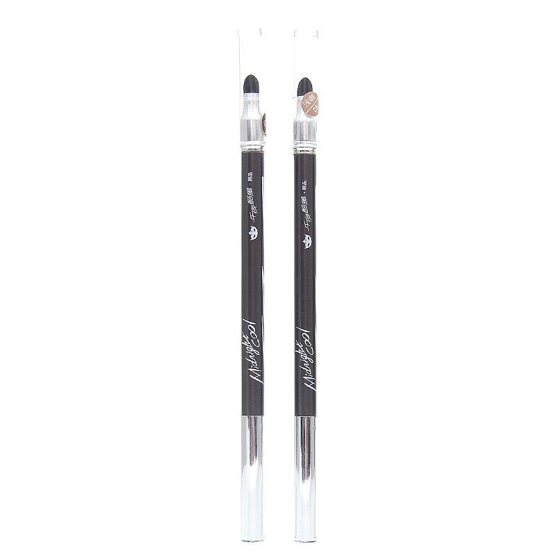 Midnight Cool Black Imported Xida wooden eyebrow Pencil, wooden double-headed sponge eyebrow brush, waterproof, sweat-proof and non-fading wholesale Item Picture