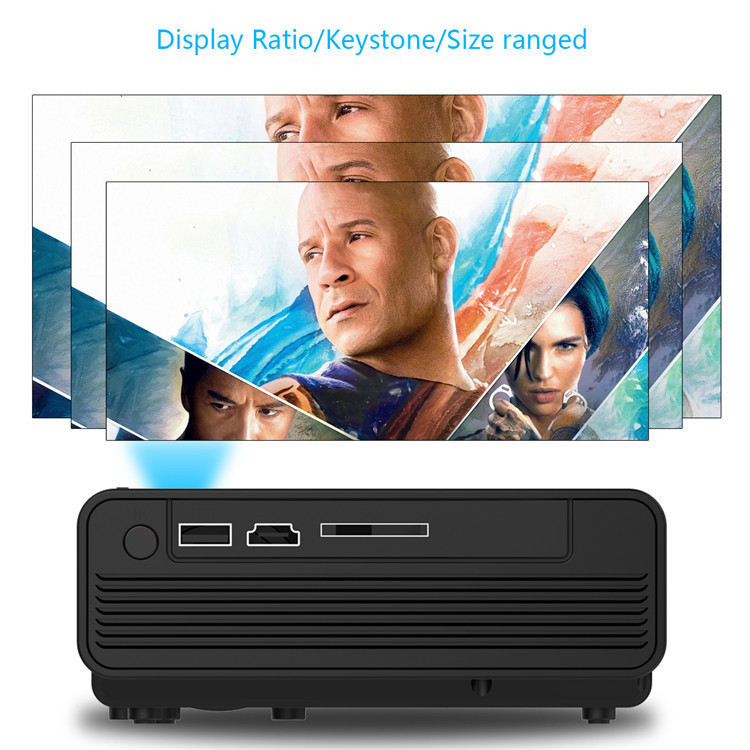 The portable micro LED high-definition projector, a best-selling home projector for foreign trade, supports 1080P projector Specification image