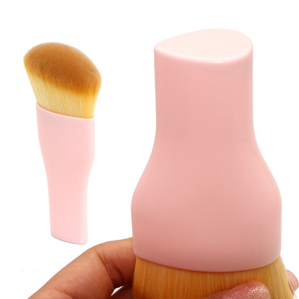 Factory direct sales of new slanted foundation brushes, medium-long handle single blush brushes, multi-functional contour brushes and beauty brushes Specification image