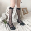Spring and Summer new ultra-thin core-spun silk polka dot classic and versatile calf socks, the same style as shuiii polka dot mid-calf socks for women Item Picture