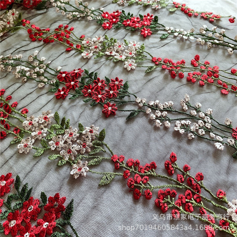 Factory direct sales of home textile accessories, embroidered long strip fabrics, skirts, wedding dresses, window screens, lace accessories, customized Application Scenario