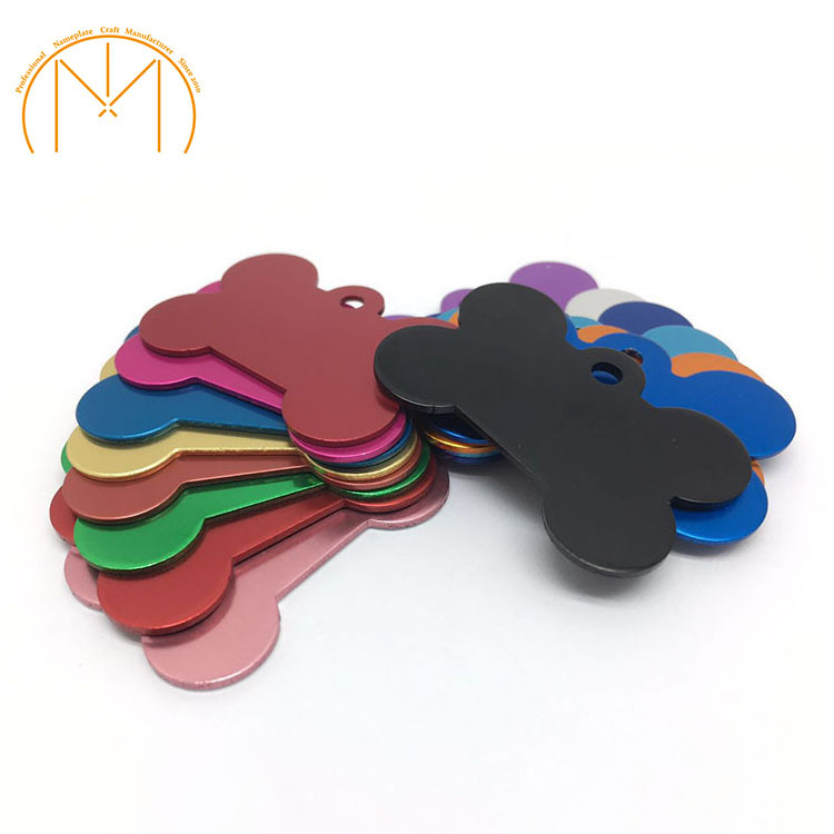 (Large quantity in stock for wholesale) Blank bone-shaped dog tags, identity tags, pet aluminum tags, oxidized identification tags