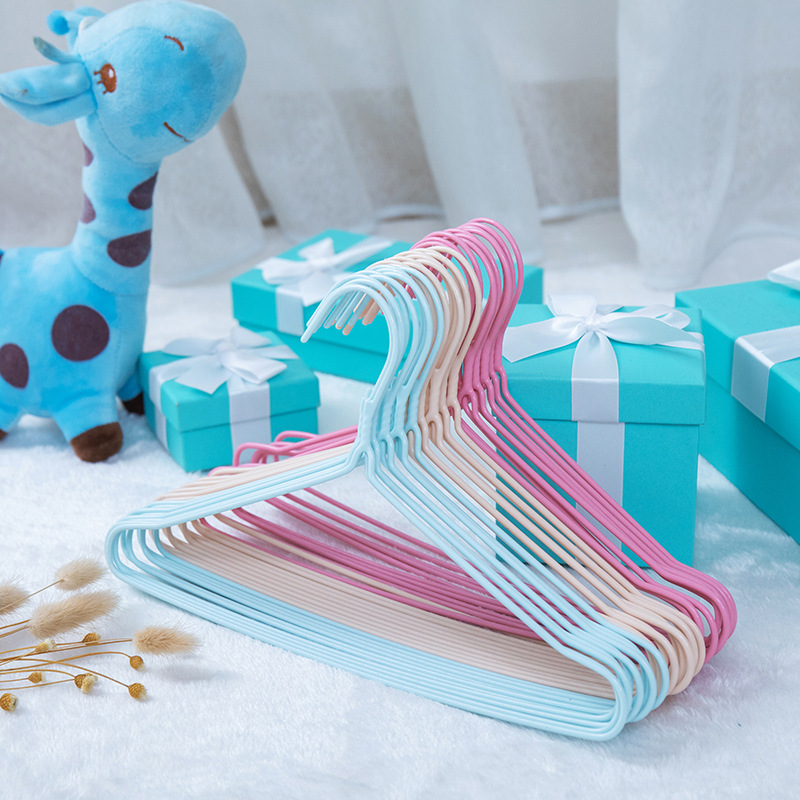 Wholesale of 28cm new style of plastic-coated household children's clothes hangers and drying racks from the manufacturer, and consignment of daily necessities Specification image