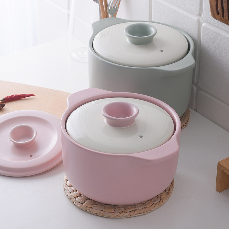 Cute small household gas stew pot, soup pot, macaron-colored milk pot, noodle cooking pot, supplementary food pot wholesale Specification image