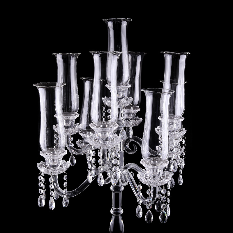 9 Head European Crystal Candle Holder Wedding Atmosphere Decoration Creative Romantic Candle Holder Model Room Decoration Round Specification drawing