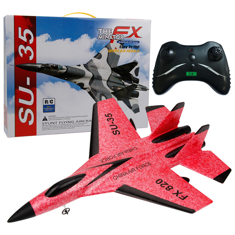 苏su35固定翼战斗机 FX820遥控滑翔飞机摇控手抛泡沫玩具电动航模