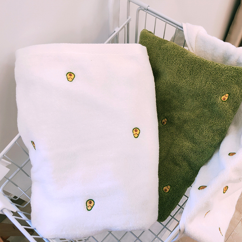 Fusweet Cotton Avocado Bath Towel Ins Wind Lovers Absorbent Soft Lovely Girl 70*140Cm Factory Direct Sales Specification drawing