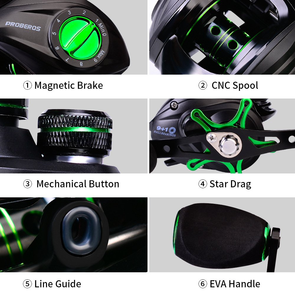 Cross border 7:2:1 high speed ratio magnetic brake drip wheel anti-explosion line subwheel fishing wheel line wheel fish wheel fishing gear details Picture