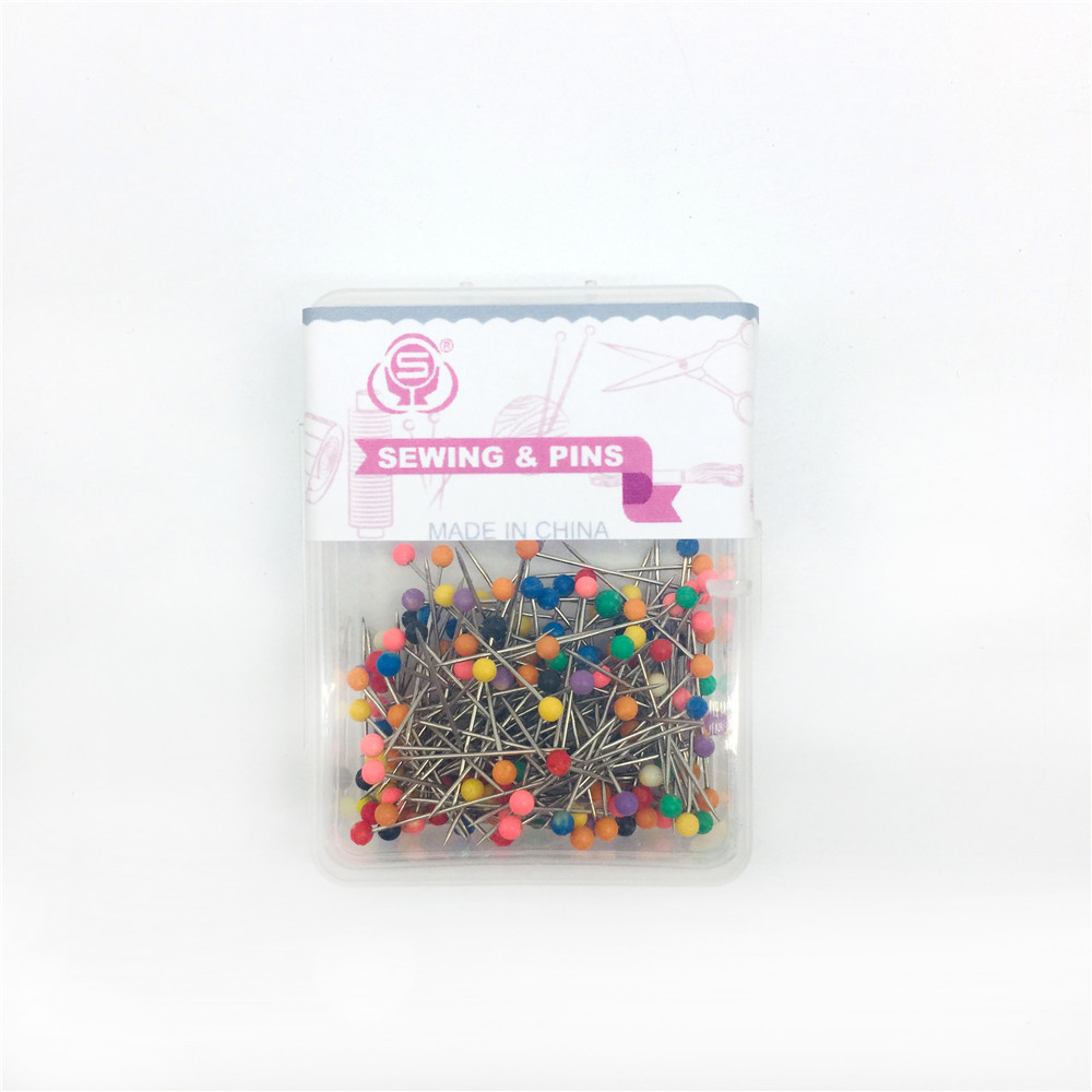 Factory wholesale PP box set of colored pearlescent needles, glass needles, pin sets, DIY silk scarves, fixed bead needles, customized Item Picture