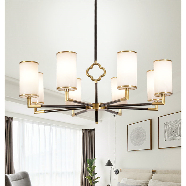 新中式简约现代中国节风别墅酒楼茶室家居客餐厅卧室全铜装饰吊灯