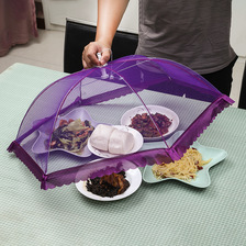 欧式饭菜餐桌罩剩饭家用折叠蕾丝食物罩水果圆形防苍蝇盖菜罩伞食物罩优惠直供
