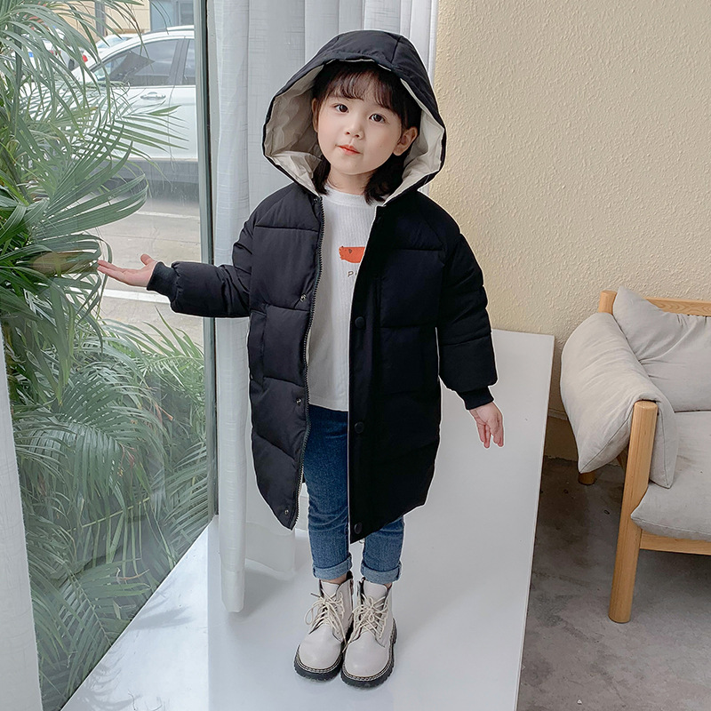 2022 New Children's Down Padded Jacket Boys Long Girls Winter Korean Version Padded Baby Thicker Clothes Item Picture