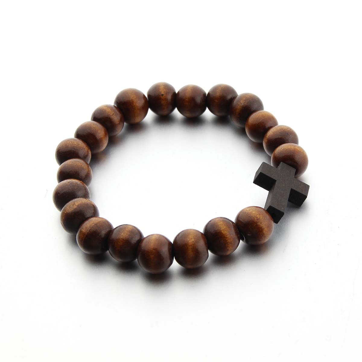 Etsy Pure Handmade Log Bead Bracelet Coffee Color Wood Bracelet Cross Bracelet Wooden Pendant Bracelet In Stock Item Picture