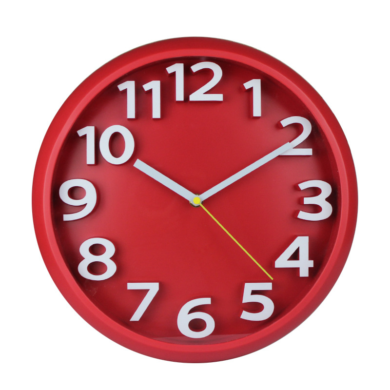 Creative home, Nordic-style circular three-dimensional digital 12.6-inch wall clock, modern, simple and personalized decorative clock wall clock Item Picture