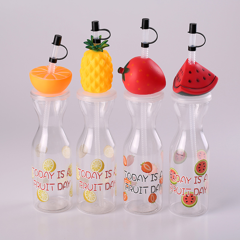 Manufacturers Direct Purchase Spot Wholesale Students Portable Shape Cartoon Creative Straw Cup Animal Transparent Creative Cup