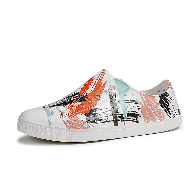 Summer Bambootune Crocs couples graffiti men's and women's casual Baotou wading outdoor beach breathable sandals Item Picture