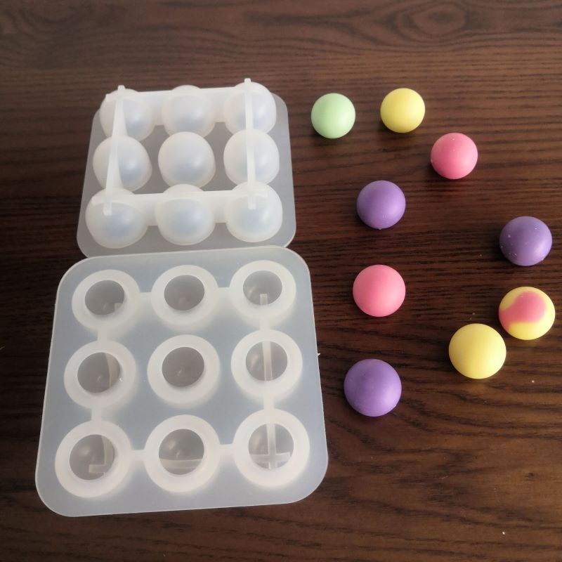 FDA 九连球形滴胶模具 硅胶吐司模 手工皂 圆球装饰冰块 2.2cm详情图5