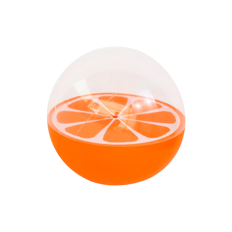 虹雨® 外贸厂家定制柠檬沙滩球 3D立体球pvc充气球橘子水果球橙子透明球详情图5