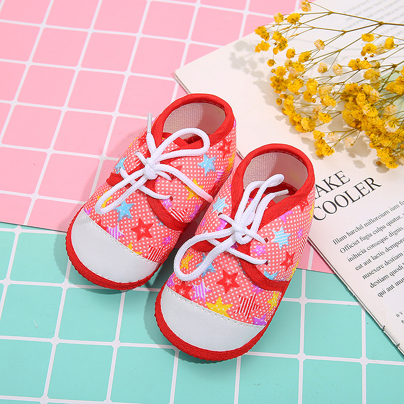 Self-Produced And Self-Marketed Lace-Up Toe Protection Lightweight Breathable Men's And Women's Baby Shoes Soft Soles Non-Slip Baby Shoes Toddler Shoes Specification drawing