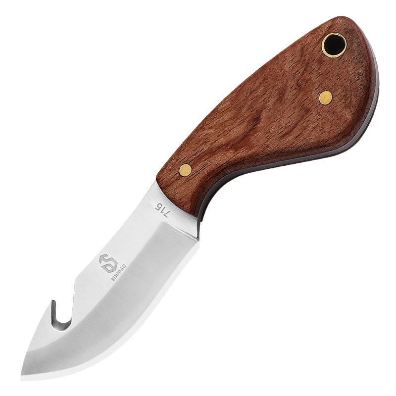 Wholesale of outdoor stainless steel knives, multi-purpose portable straight knives made of rosewood, mini high-hardness knives for the wild Item Picture
