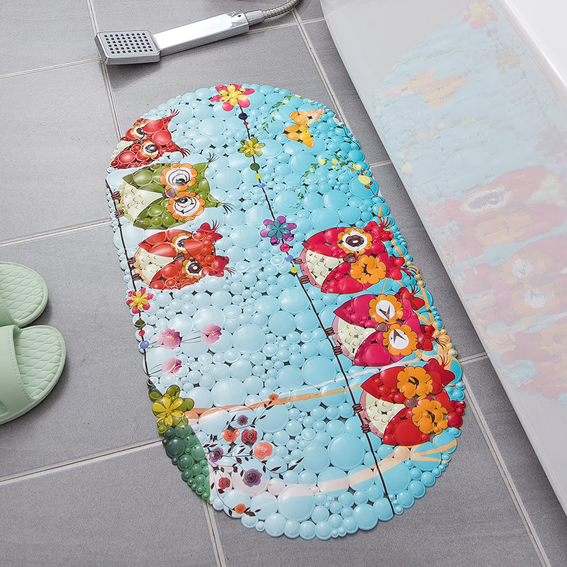 Unscented Bathroom Non-Slip Mat Cartoon Pvc Cobblestone Hotel Bath Massage Foot Mat Bathtub Non-Slip Mat With Suction Cup Specification drawing