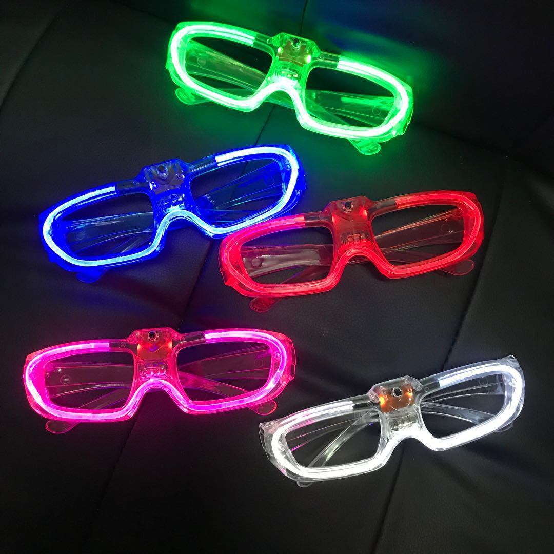 新款发光百叶窗眼镜LED发光冷光型眼镜发光玩具地摊货源厂家批发详情图2
