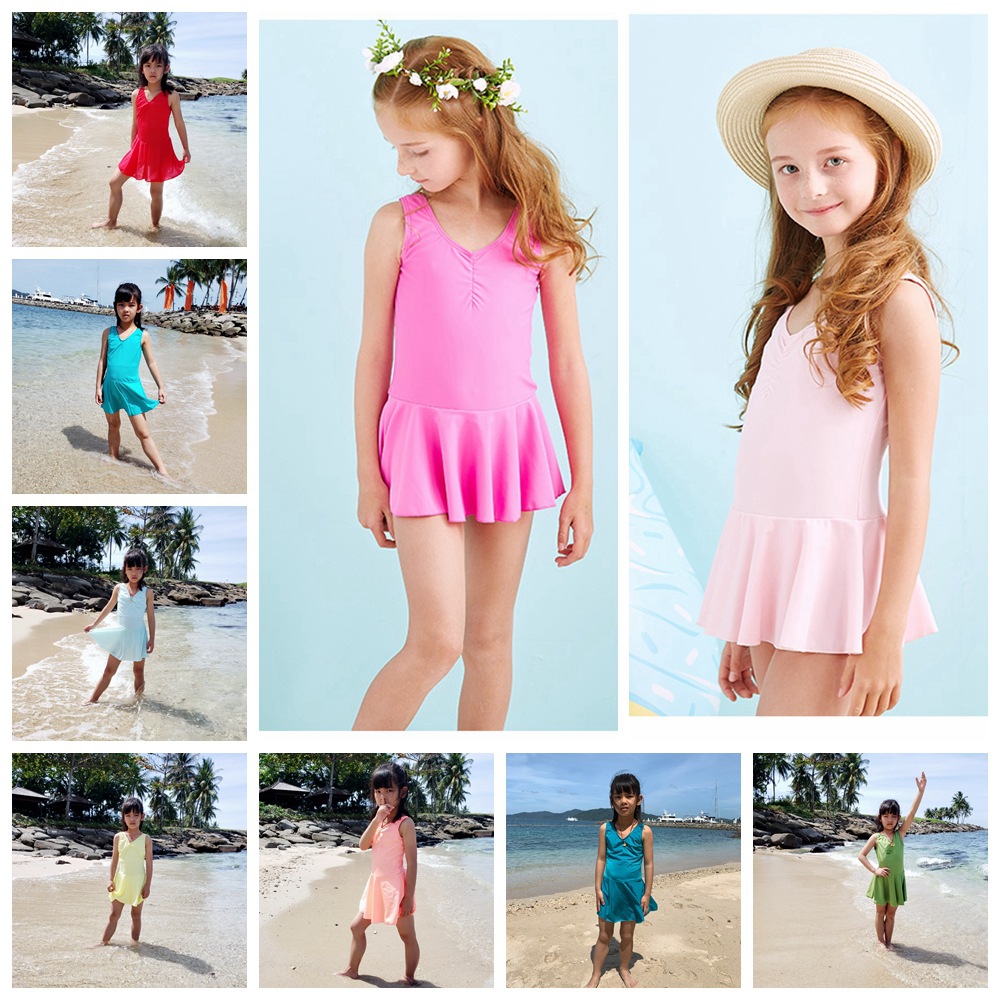 Girls' Swimsuit One-Piece Princess Dress Cute Korean Kids Big Baby Swimsuit Children's Swimsuit