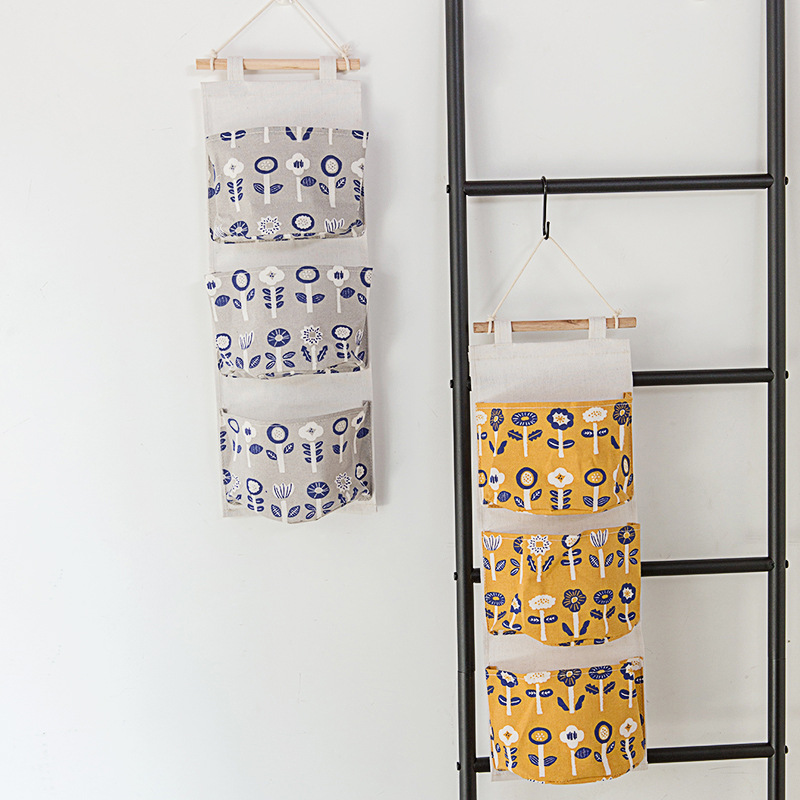 Hanging bag storage bag Wall hanging cartoon animal cute cotton linen art door behind the wall hanging storage bag thumbnail