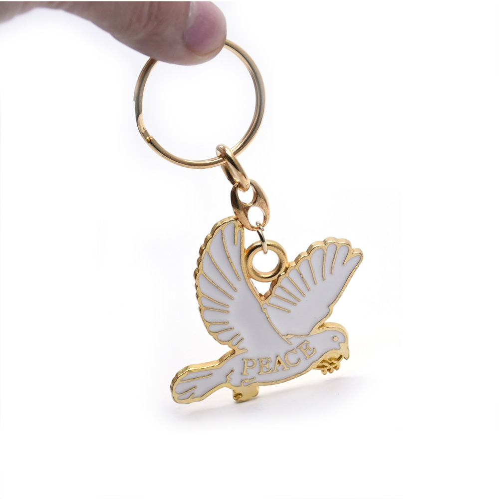 World Peace Peace White Peace Dove keychain Pendant Ring Accessory Gift Item Picture
