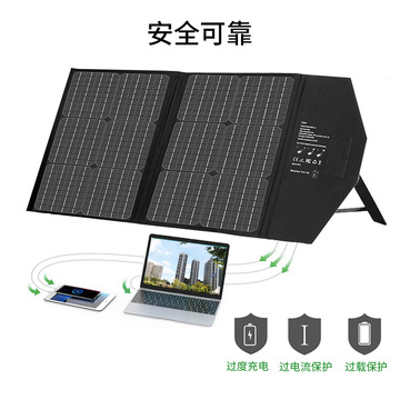 40W portable solar folding pack energy storage is equipped with 18V dual USB solar panels and monocrystalline silicon photovoltaic cells Specification image