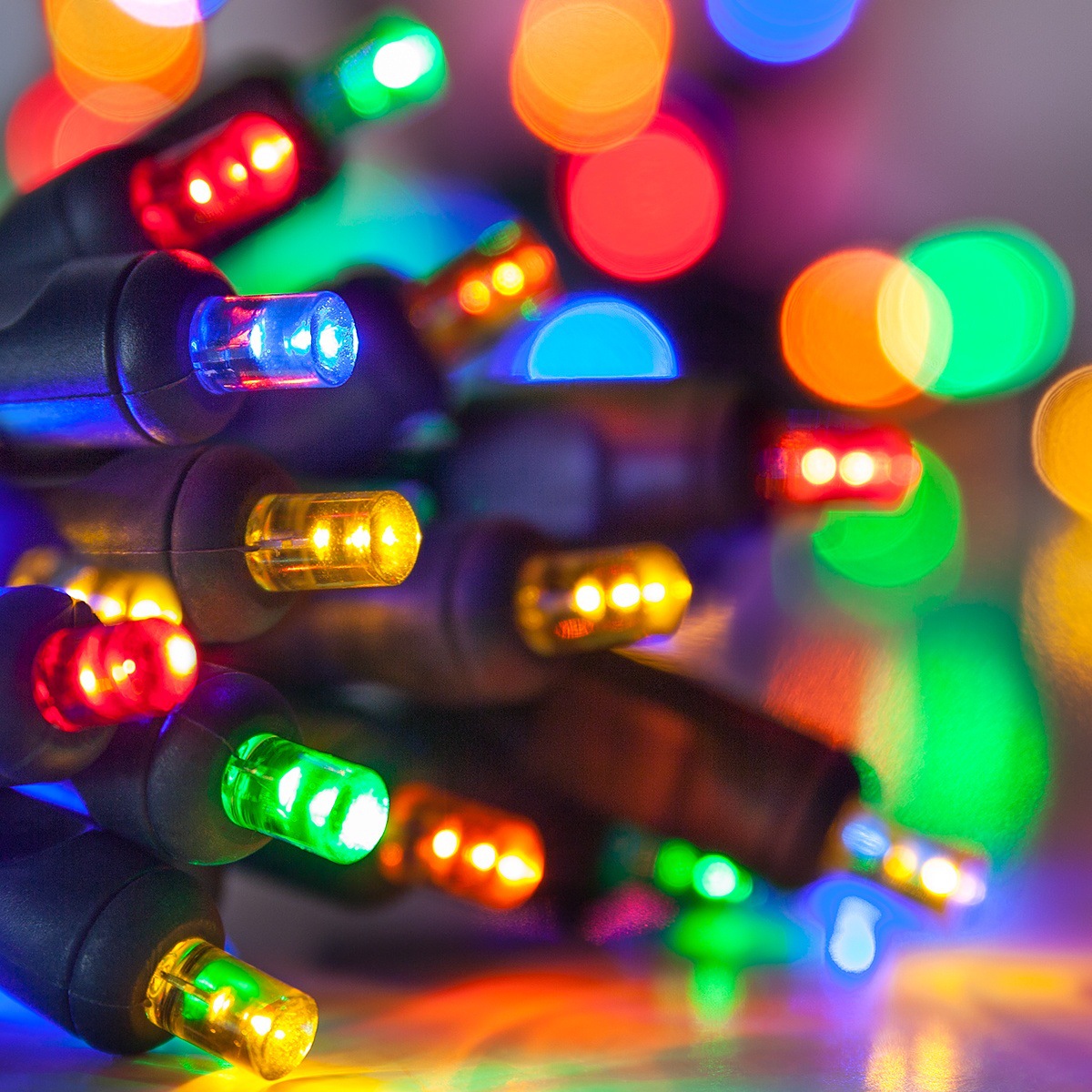Eight-function light string with timer battery box, American-standard injection type outdoor waterproof wreath Christmas tree decoration light string details Picture