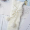 The new and fresh style of women's Korean-style Japanese student-style Ball ball bow solid color knitted sock is in the middle tube for warmth Application Scenario