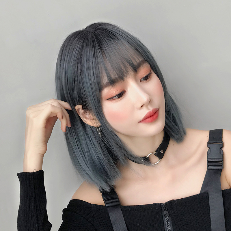 Wholesale wig for women, Japanese-style air bangs, bobo headwear, fashionable shoulder-length bangs wig headwear wholesale Specification image