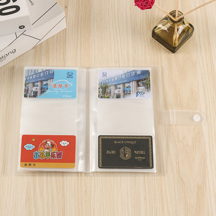 Transparent multi-layer 240-slot Korean version student button-type business card album storage holder 3-inch photo business card album Item Picture