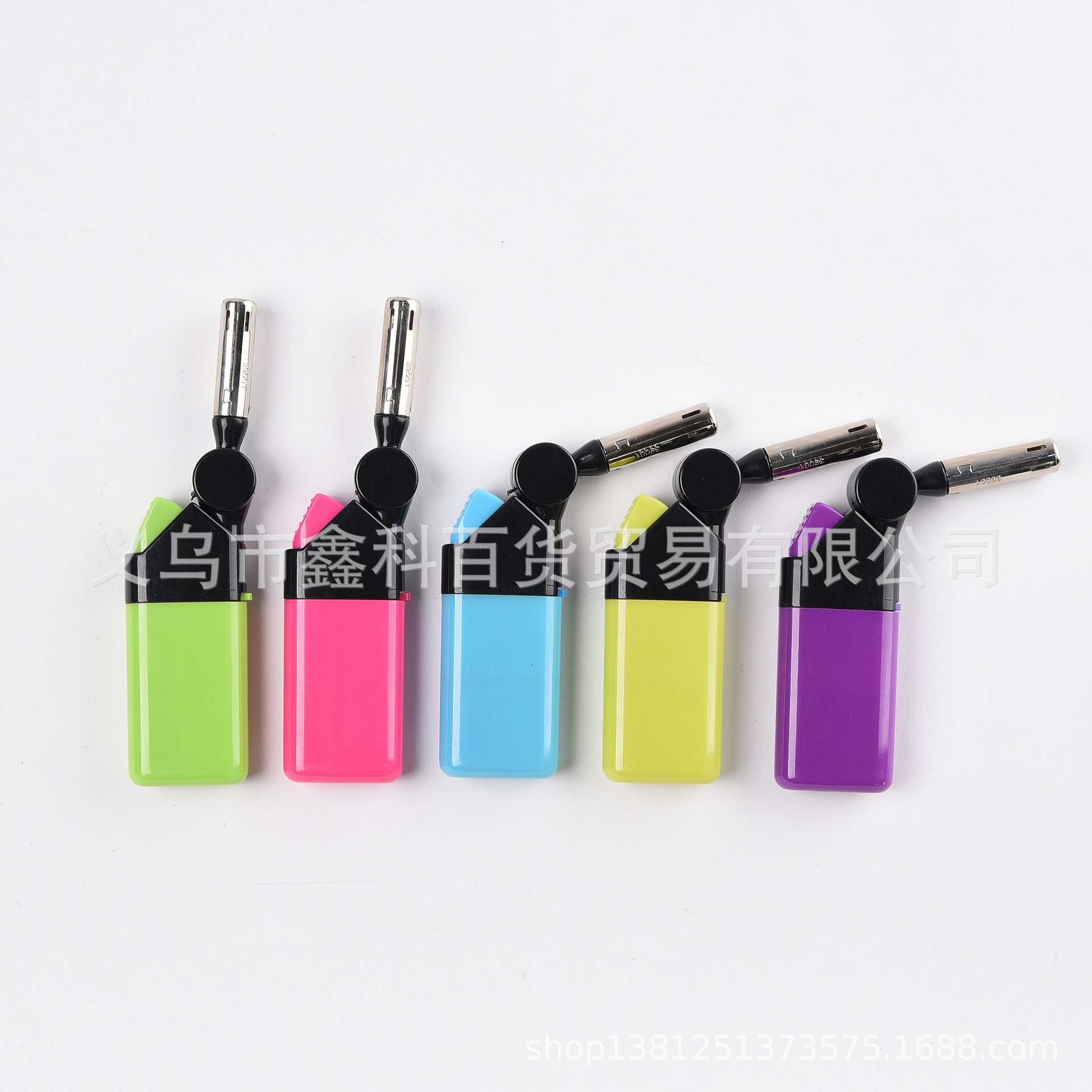 亚马逊家用厨房煤气灶点火器彩色充气明火打火机迷你点枪可旋转