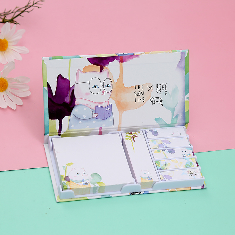 New cartoon sticky note box cute cartoon starry sky sticky note can be torn net red creative combination sticky note box Application Scenario