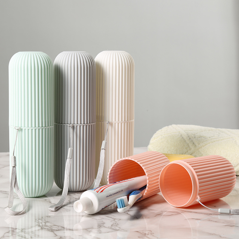 Creative portable travel toothbrush box, eco-friendly toothbrush and toothware storage box set, simple couple toiletry cup manufacturer