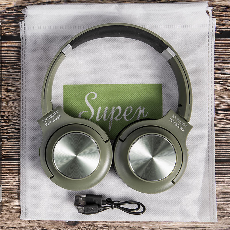 Cross-border exclusive Bluetooth 5.0 over-ear headphones XY800BT foldable and retractable card FM gift Specification image