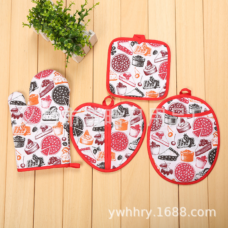 【LOVELY HOME】 】 Heat insulated microwave oven gloves High temperature resistance skewer barbecue 4-piece thickened oven baking gloves 4PCS Application Scenario
