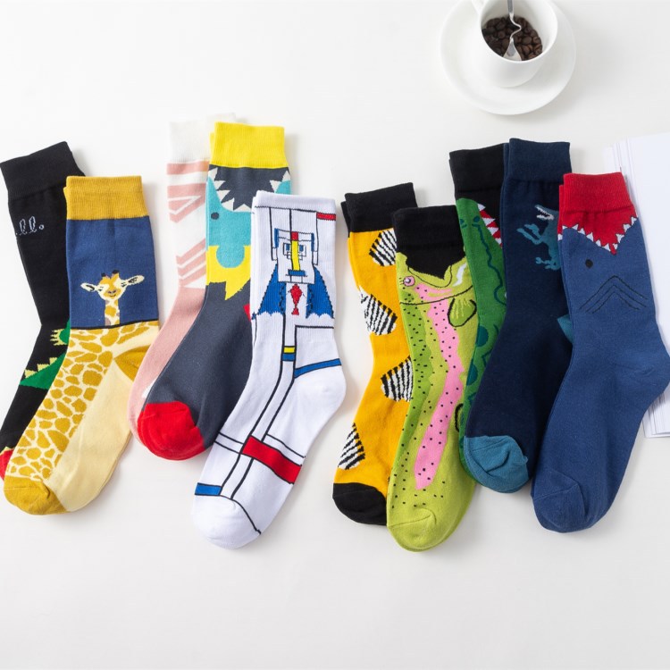 New autumn and winter Korean cartoon series funny mid-calf trendy socks, Japanese cotton men's and women's socks, internet-famous socks Item Picture