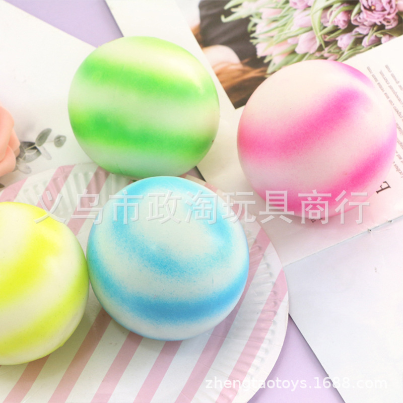 New Rainbow Flour Ball Multi-Color Ball Vent Lalolo Multi-Size Ball Soft Glue Tpr Rainbow Ball details Picture