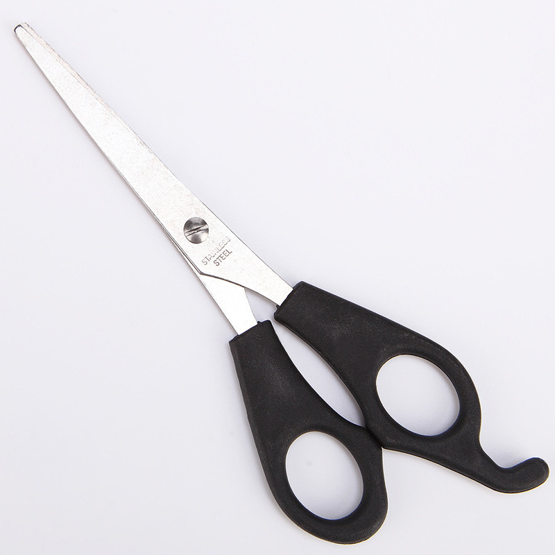 Three-piece set for haircuts: teeth scissors, flat scissors, double-headed black carbon fiber comb, plastic haircuts, thin scissors, bangs, shanilak Specification image
